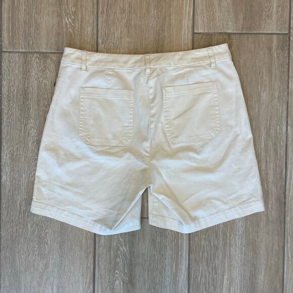 J. Jill Barley Side Button Shorts Size 6 NWT Linen Blend Cream MSRP $59 - Picture 2 of 10
